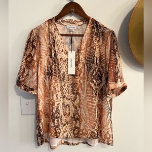 NWT Calvin Klein Snake Skin Blouse